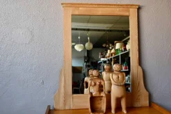 Outlet Pamono Large Country Mirror with Wooden Frame