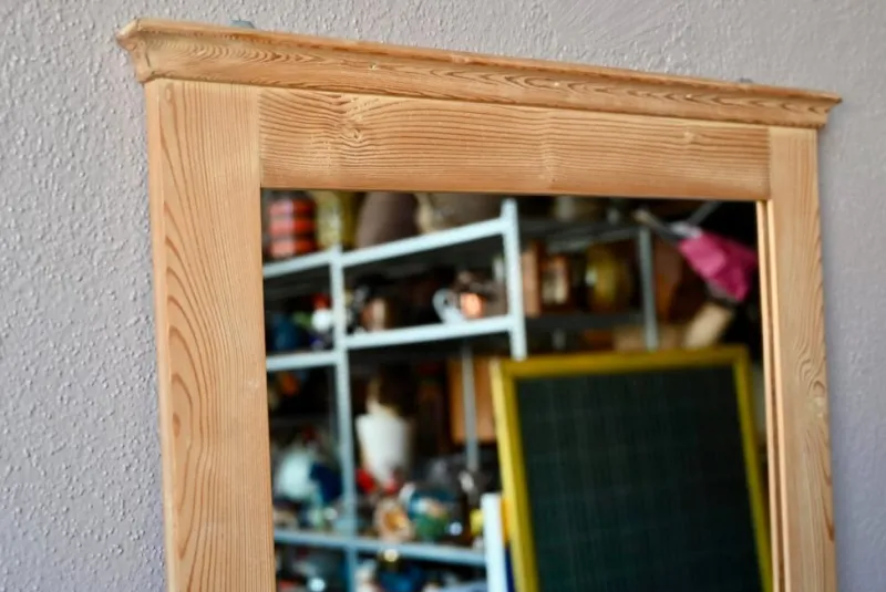 Outlet Pamono Large Country Mirror with Wooden Frame