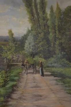 Pamono Large Countryside Landscape, 19th Century, Painting on Canvas, Framed><noscript><img width=