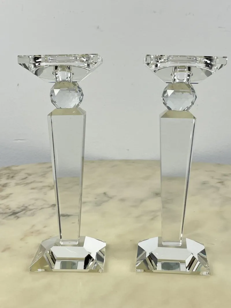 Hot Pamono Large Crystal Candelabra, Austria, 1980s, Set of 2