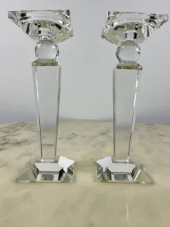 Hot Pamono Large Crystal Candelabra, Austria, 1980s, Set of 2