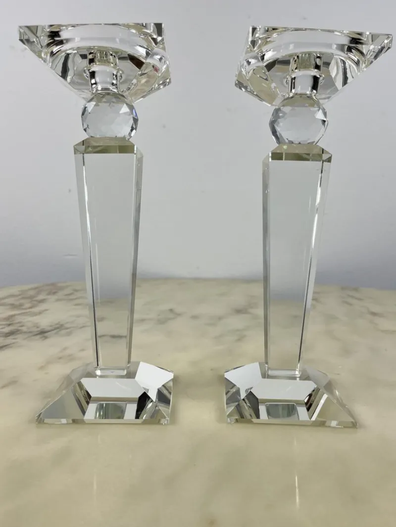 Hot Pamono Large Crystal Candelabra, Austria, 1980s, Set of 2