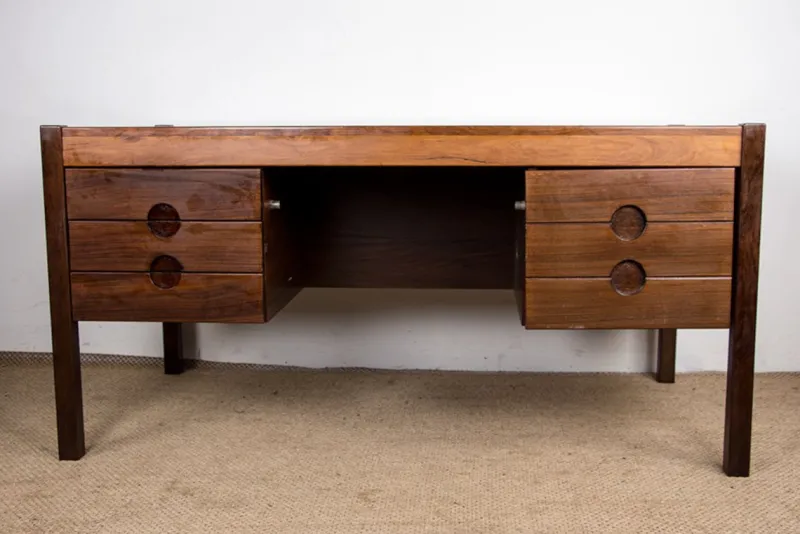New Pamono Large Danish Executive Desk in Rosewood by Christian Linneberg, 1960