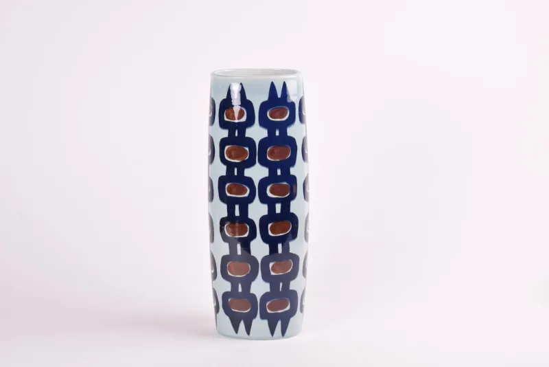 Pamono Large Danish Modern Tenera Vase with Hand-Painted Decor by Inge-Lise Koefoed for Royal Copenhagen, 1990s> Vases