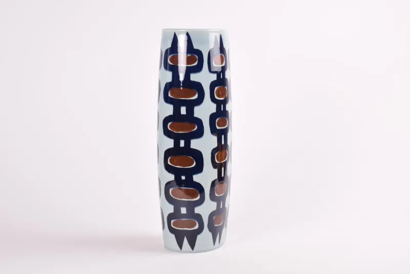 Pamono Large Danish Modern Tenera Vase with Hand-Painted Decor by Inge-Lise Koefoed for Royal Copenhagen, 1990s> Vases