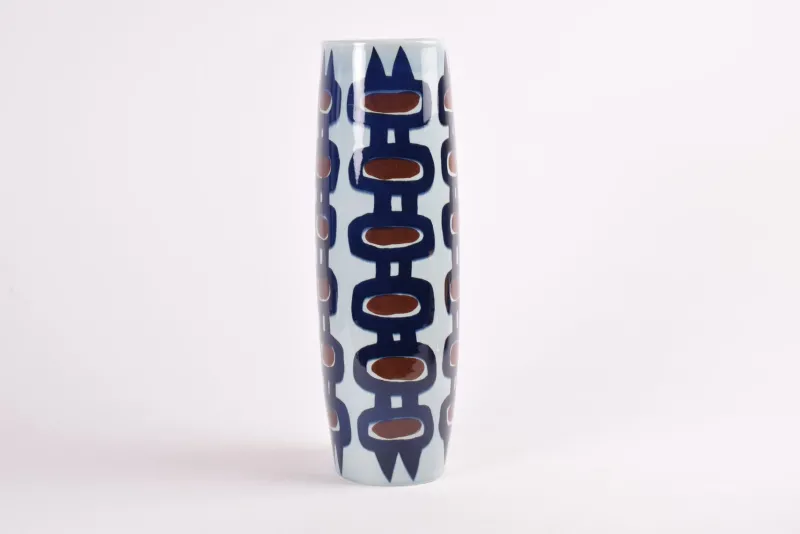 Pamono Large Danish Modern Tenera Vase with Hand-Painted Decor by Inge-Lise Koefoed for Royal Copenhagen, 1990s> Vases