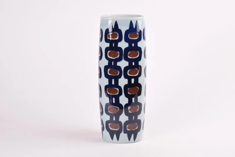Pamono Large Danish Modern Tenera Vase with Hand-Painted Decor by Inge-Lise Koefoed for Royal Copenhagen, 1990s> Vases