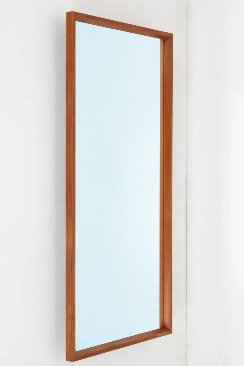 Outlet Pamono Large Danish Wall Mirror in Teak, 1960s