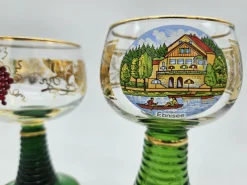 Best Pamono Large Decorated and Colored Glass Glasses, Germany, 1960s, Set of 10