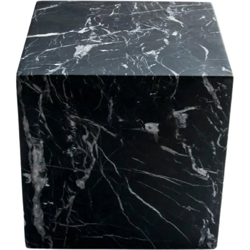 Pamono Large Decorative Paperweight Cube in Black Marquina Marble> Decorative Objects