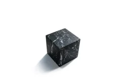 Pamono Large Decorative Paperweight Cube in Black Marquina Marble> Decorative Objects