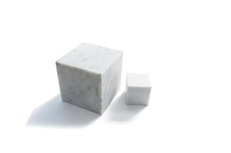 Online Pamono Large Decorative Paperweight Cube in White Carrara Marble