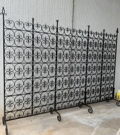 Pamono Large Decorative Wrought Iron Filigree Screen or Room Divider> Room Dividers & Screens