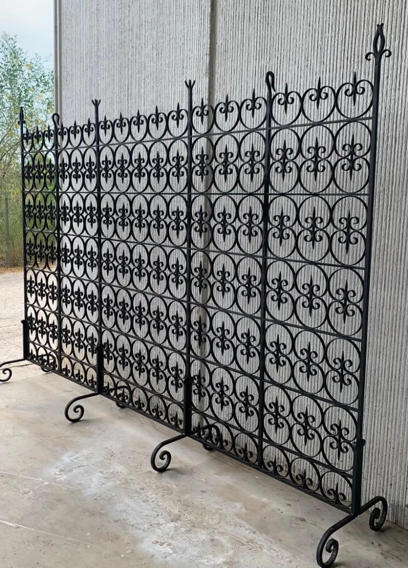 Pamono Large Decorative Wrought Iron Filigree Screen or Room Divider> Room Dividers & Screens