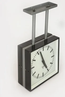 Sale Pamono Large Double-Sided Railway Clock from Pragotron, 1980s