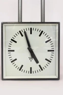 Sale Pamono Large Double-Sided Railway Clock from Pragotron, 1980s