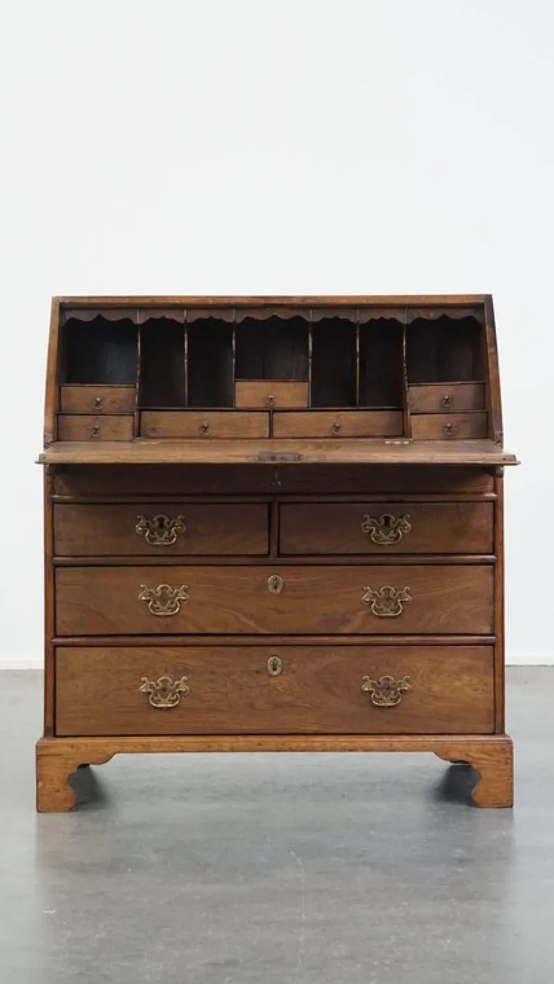 Discount Pamono Large Early 19th Century English Oak Secretary with a Stepped Interior and Working Locks