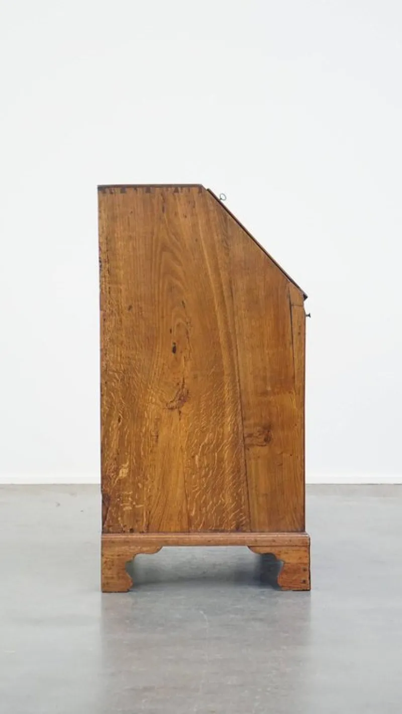Discount Pamono Large Early 19th Century English Oak Secretary with a Stepped Interior and Working Locks