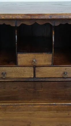 Discount Pamono Large Early 19th Century English Oak Secretary with a Stepped Interior and Working Locks