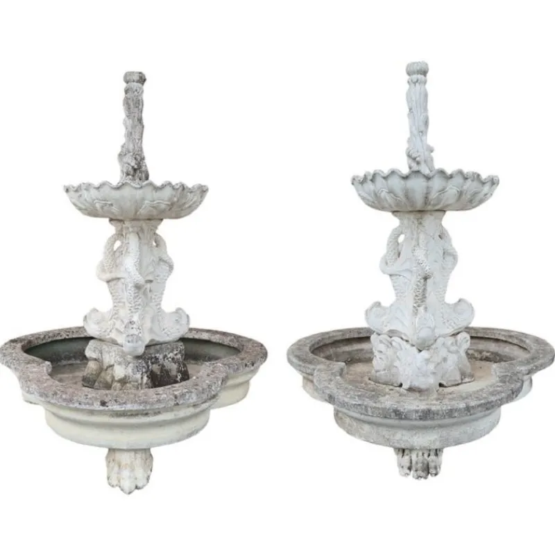 Pamono Large Early 20th Century Garden Fountains, Set of 2