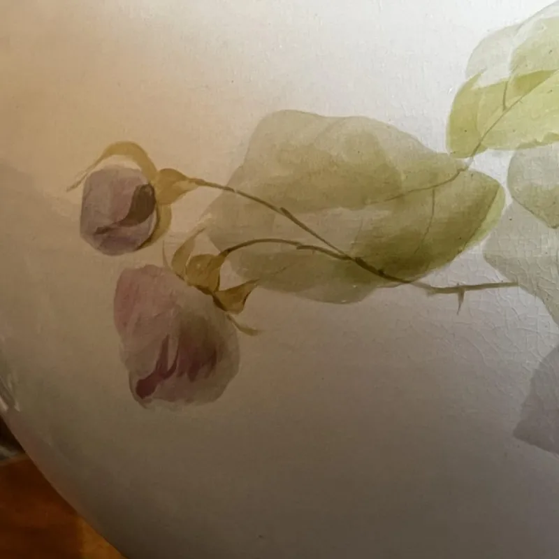 Pamono Large Earthenware Ceramic Roses Floral Planter, 1900s> Planters And Jardiniere