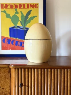 Discount Pamono Large Egg-Shaped Parchment Box by Tommaso Barbi, 1970s