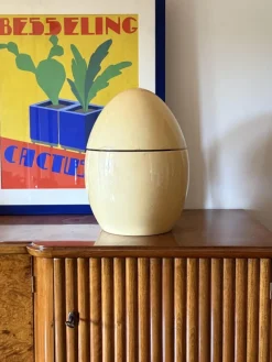 Discount Pamono Large Egg-Shaped Parchment Box by Tommaso Barbi, 1970s