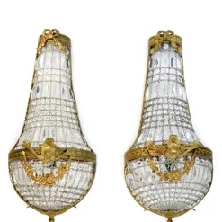 Pamono Large Empire-Style Wall Sconces, 1970s, Set of 2> Wall Lights & Sconces