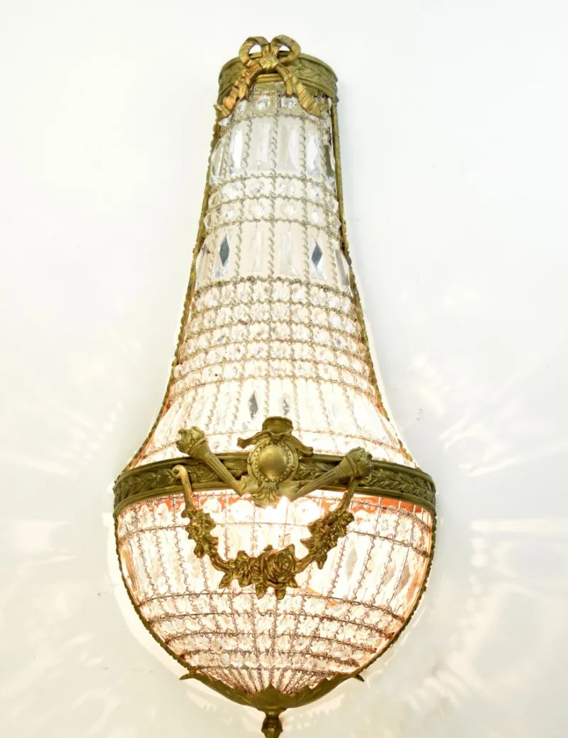 Pamono Large Empire-Style Wall Sconces, 1970s, Set of 2> Wall Lights & Sconces