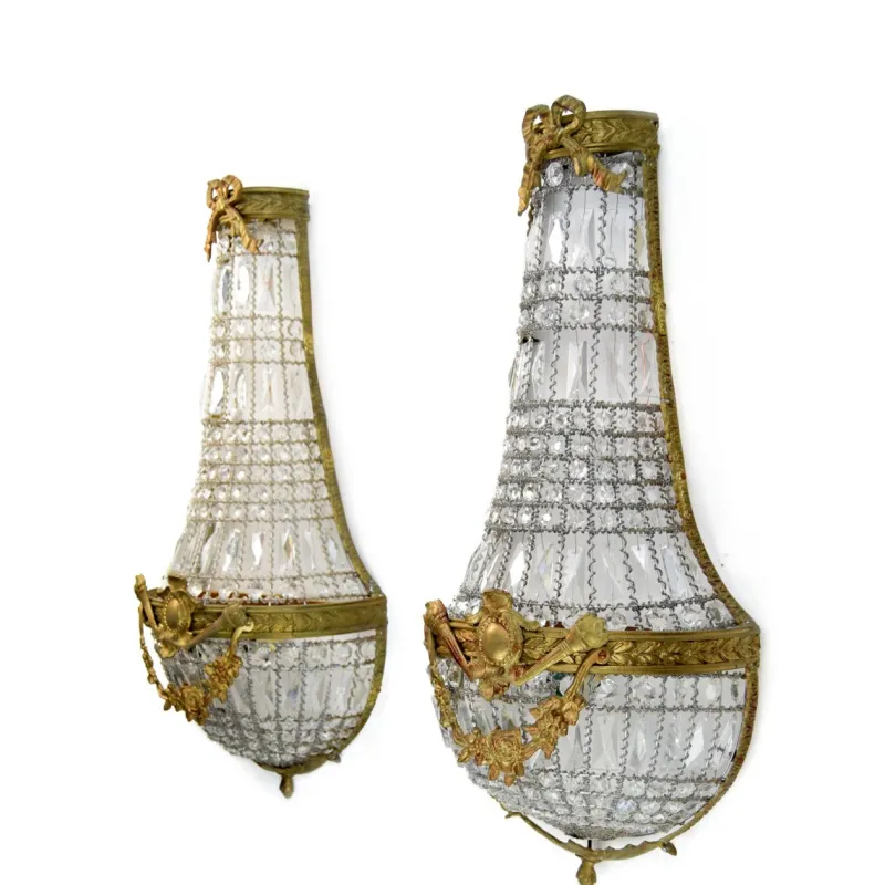 Pamono Large Empire-Style Wall Sconces, 1970s, Set of 2> Wall Lights & Sconces