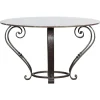 Pamono Large English Circular Marble Top Wrought Iron Table, 1950s> Garden Tables