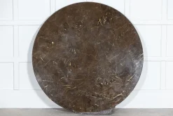 Pamono Large English Circular Marble Top Wrought Iron Table, 1950s> Garden Tables