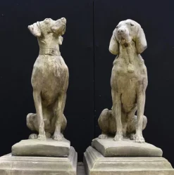 Best Pamono Large English Stone Guard Dogs Garden Statue, Set of 2