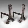 Online Pamono Large English Victorian Adirons in Cast Iron, 1890s, Set of 2