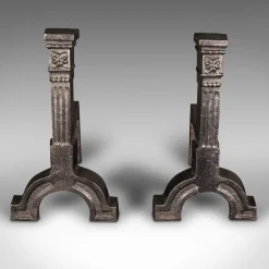 Online Pamono Large English Victorian Adirons in Cast Iron, 1890s, Set of 2