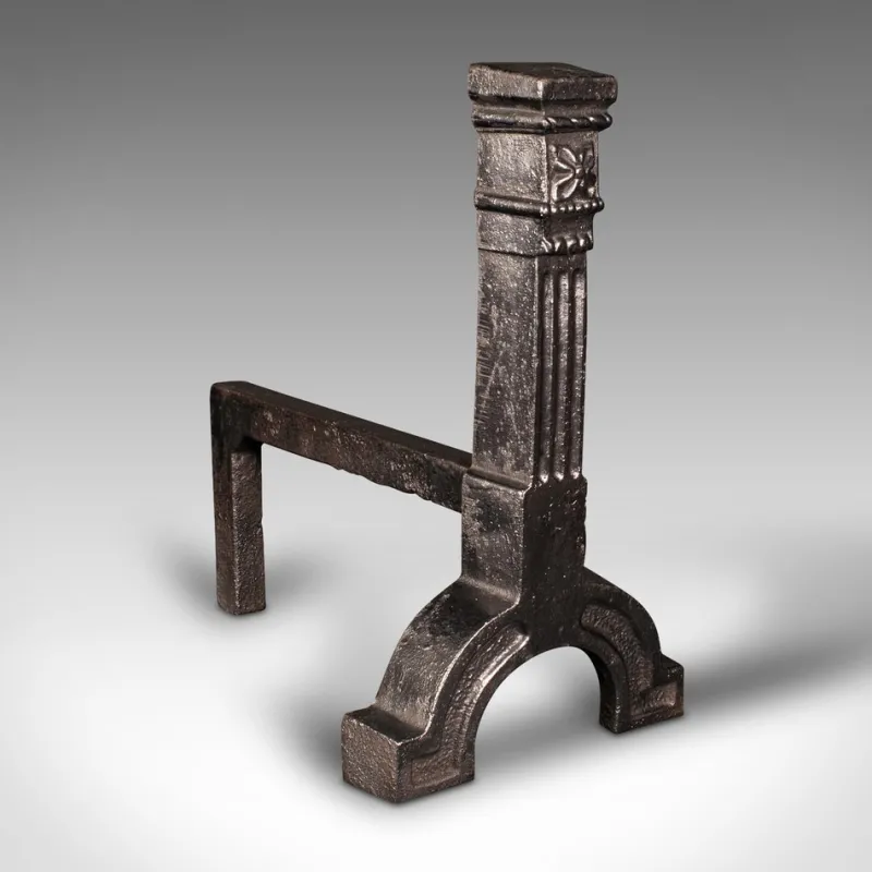 Online Pamono Large English Victorian Adirons in Cast Iron, 1890s, Set of 2