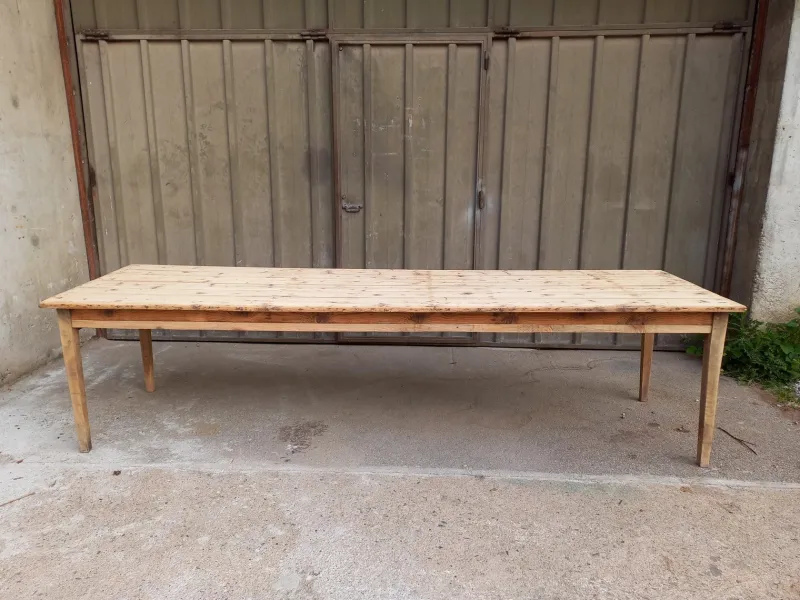 Pamono Large Fir Farm Table, 1940s> Dining Tables & Sets