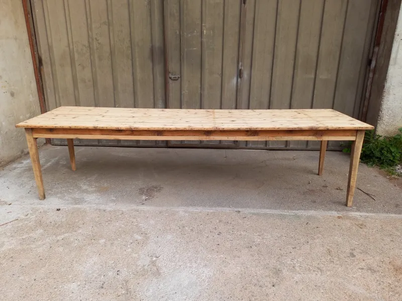 Pamono Large Fir Farm Table, 1940s> Dining Tables & Sets