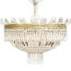 New Pamono Large Five-Light Crystal Ceiling Lamp, 1950s