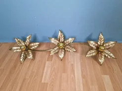 Pamono Large Floral Wall Light attributed to Willy Daro for Massive, Belgium, 1970s> Wall Lights & Sconces