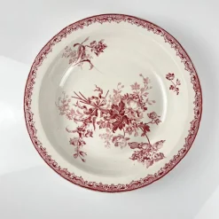 Pamono Large Fontange Hollow Dish in Earthernware from Sarreguemines, 19th-20th Century