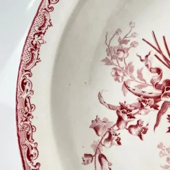 Pamono Large Fontange Hollow Dish in Earthernware from Sarreguemines, 19th-20th Century