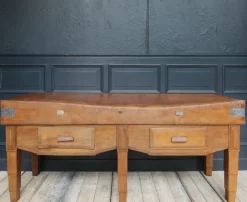 New Pamono Large French Art Deco Butcher's Block Table, 1920s