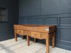 New Pamono Large French Art Deco Butcher's Block Table, 1920s