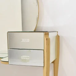 Best Pamono Large French Coiffeuse Glass Dressing Table for Ledies, 1950s
