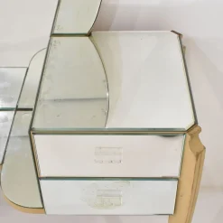 Best Pamono Large French Coiffeuse Glass Dressing Table for Ledies, 1950s
