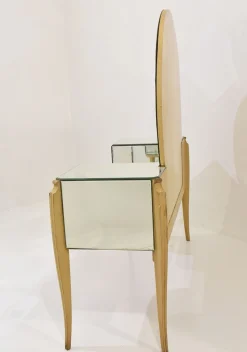 Best Pamono Large French Coiffeuse Glass Dressing Table for Ledies, 1950s