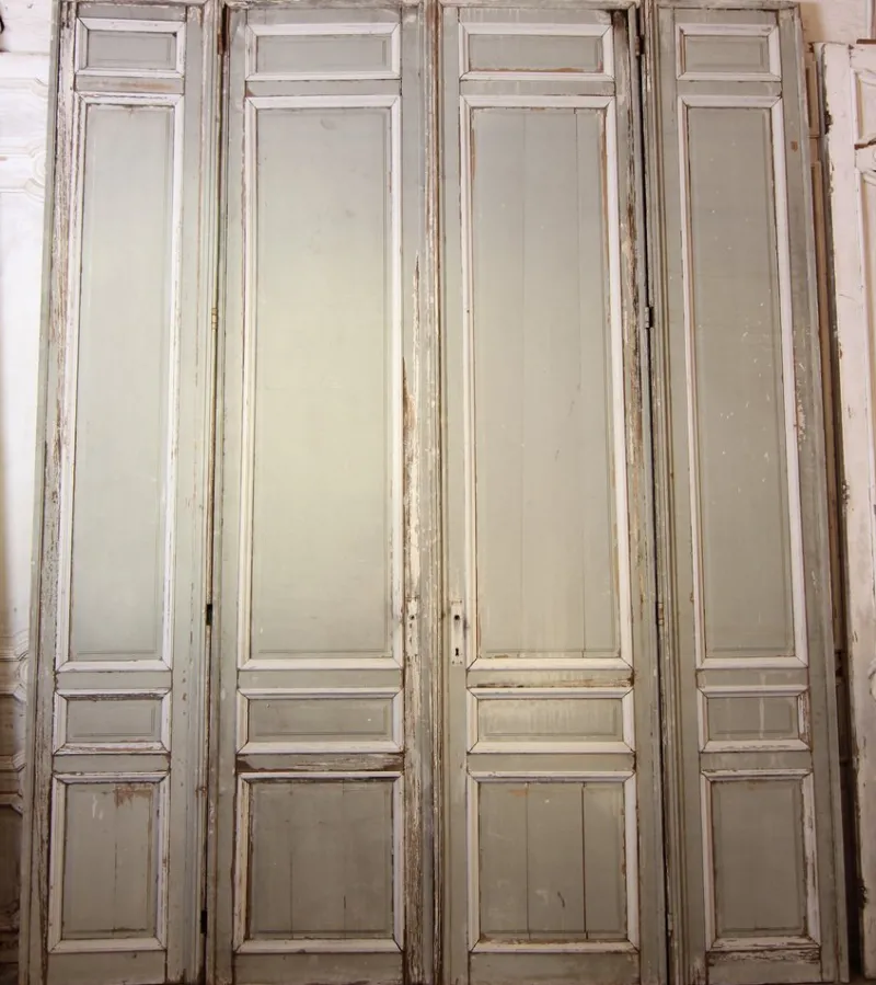Hot Pamono Large French Double Door, 1890s, Set of 4