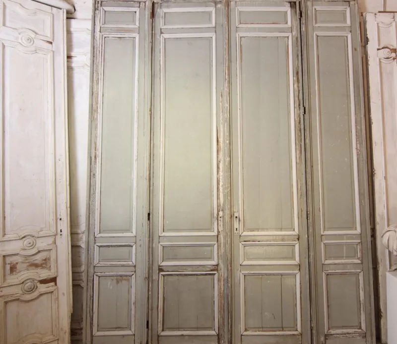 Hot Pamono Large French Double Door, 1890s, Set of 4