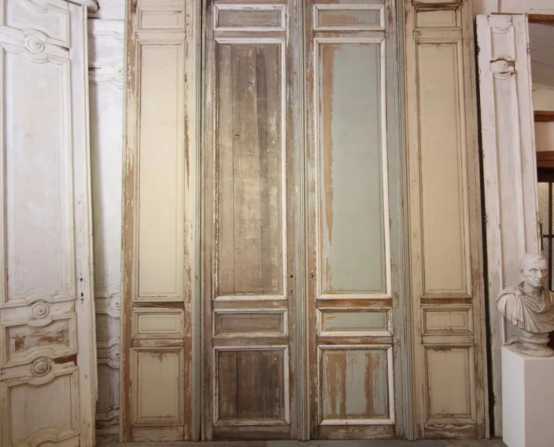 Hot Pamono Large French Double Door, 1890s, Set of 4